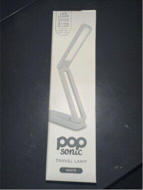 Pop Sonic Collapsible & Adjustable Desk & Travel Lamps-White-NEW-H500467